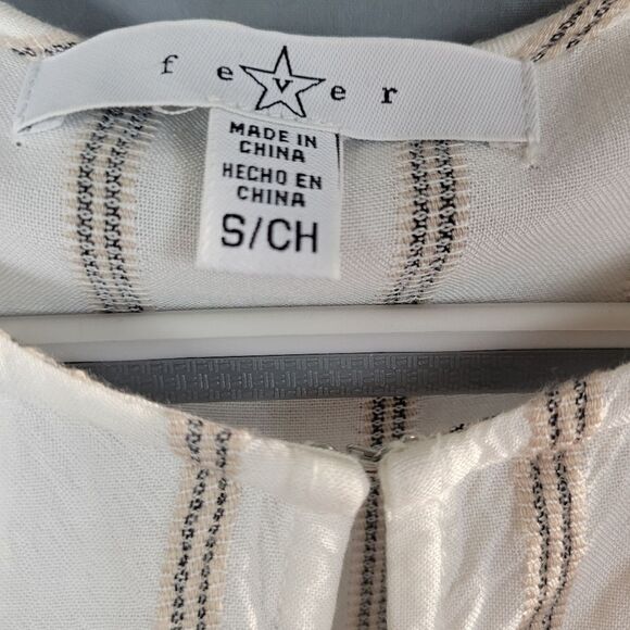 Fever Creme‎ Colored Striped Baby Doll Top Size S - Picture 5 of 6